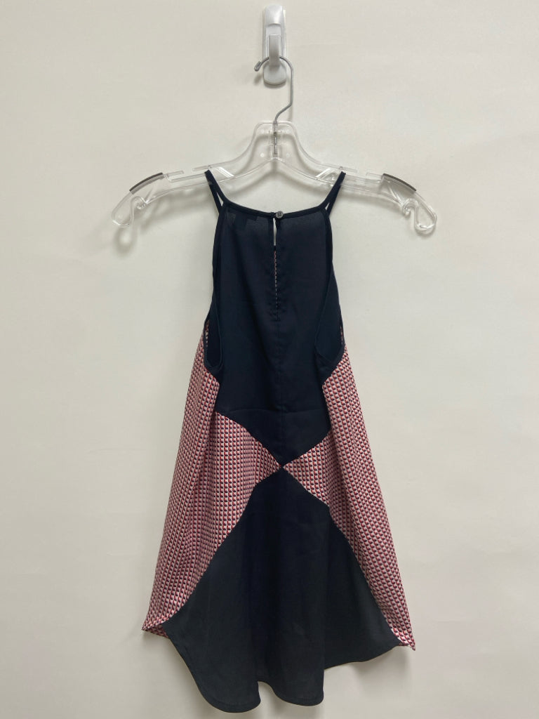 Ann Taylor Size XS Navy White/Red Print Halter Ladies Top