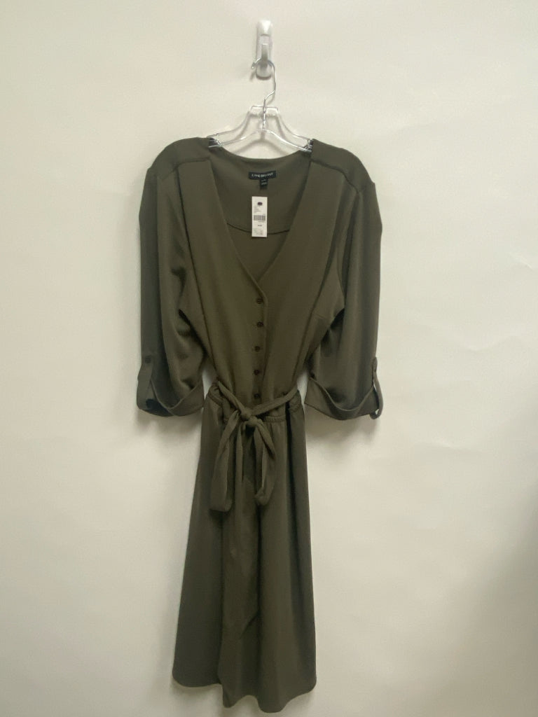 NWT Lane Bryant  SIZE  26/28 Dark Olive V Neck Plus Size Dress