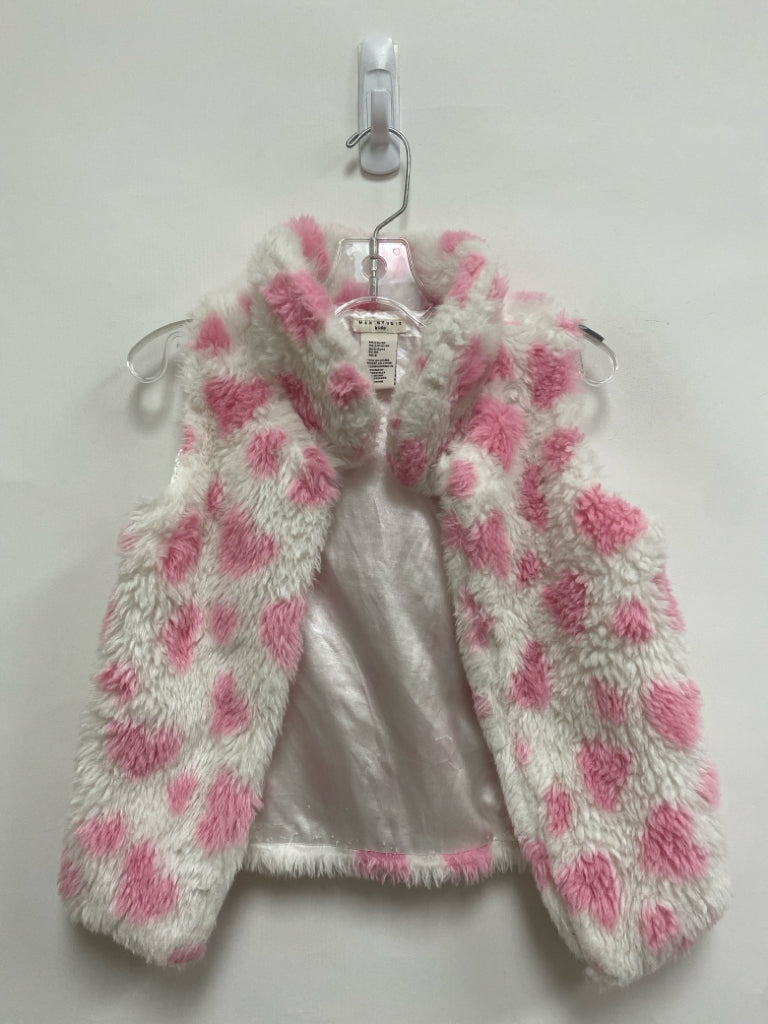 Max Studio SIZE 5/6 White/Pink Drape Sherpa Girl&