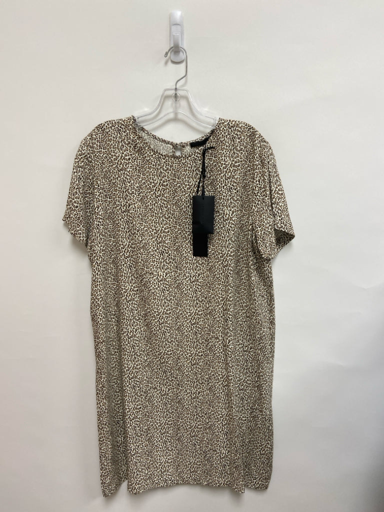 NWT jenni kayne Size XL Beige Brown Animal Print Ladies Dress