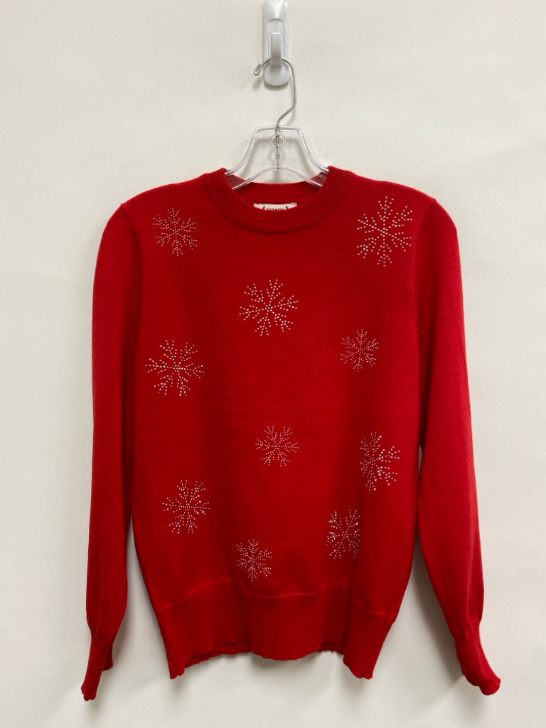 Nanette Lepore Size S Red Silver Studded Ladies Sweater