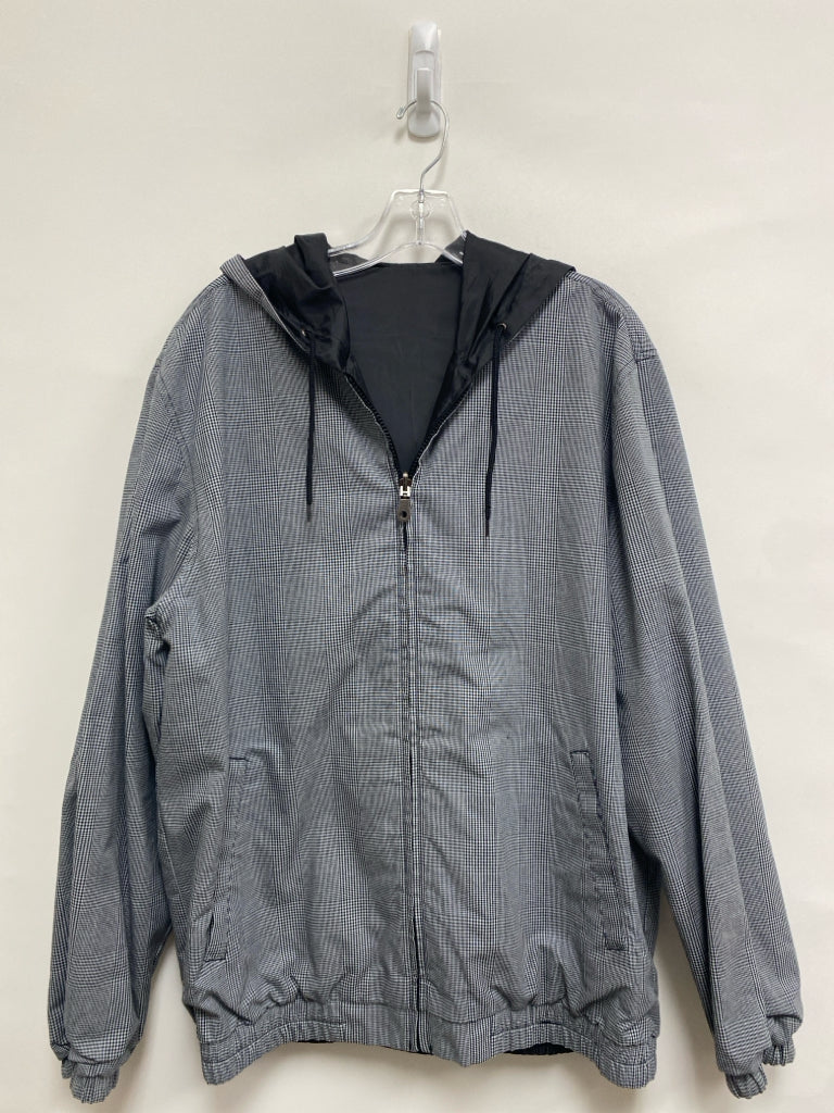 Size L Gray Black Houndstooth Reversible Men&