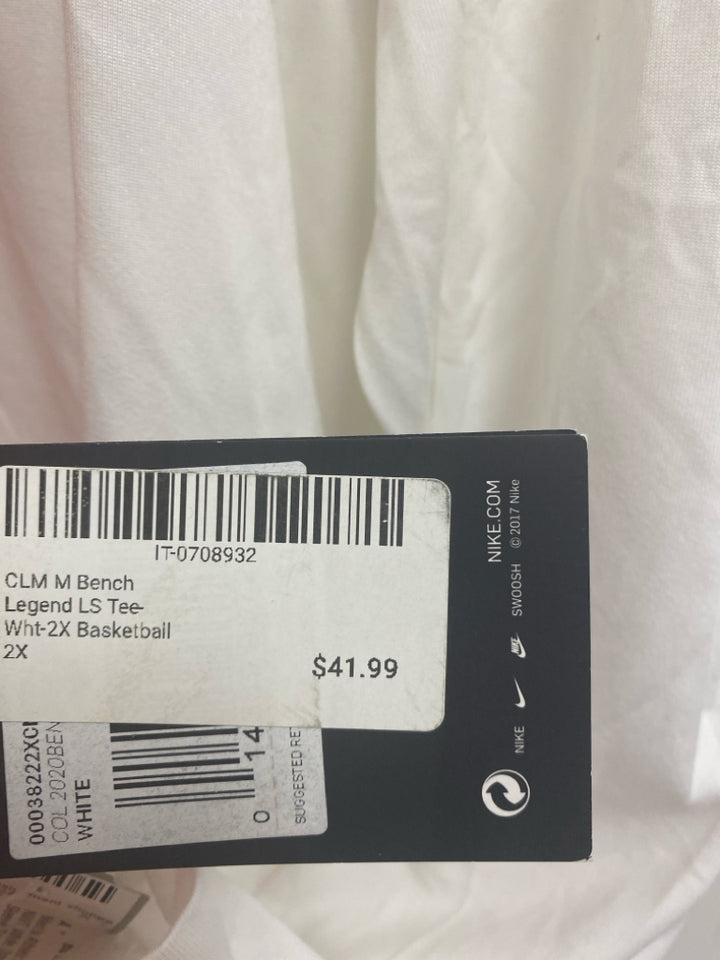 NWT Nike Size XXL White Orange Clemson Long Sleeve Tee Men&
