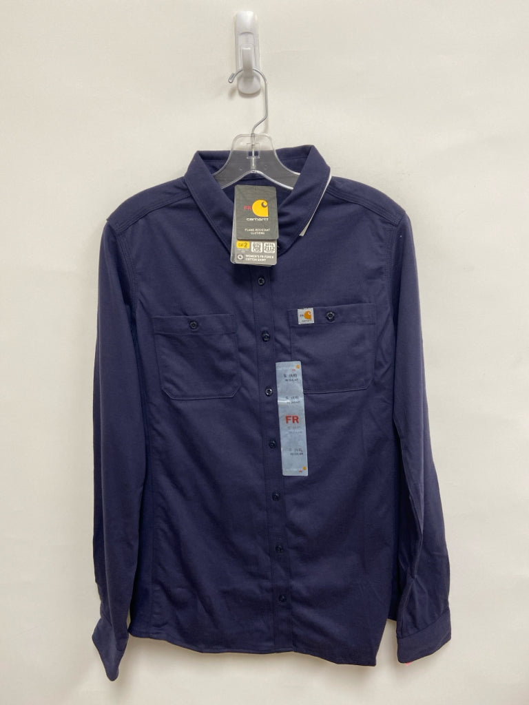 NWT Carhartt Size S Dark Purple Button Up Ladies Top