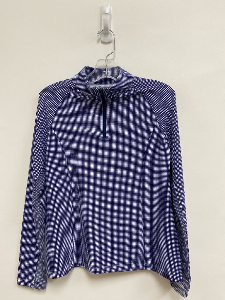 IBKUL SIZE 7/8 White/Navy Checkered Quarter Zip Boy&