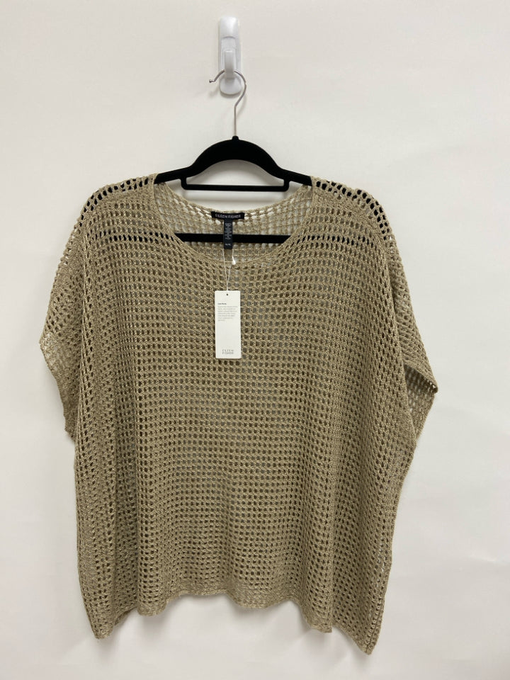 NWT Eileen Fisher Size XL Tan Crochet Ladies Sweater
