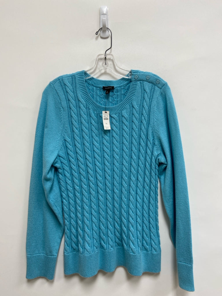 NWT Talbots Size XL Turquoise Cable Knit Ladies Sweater