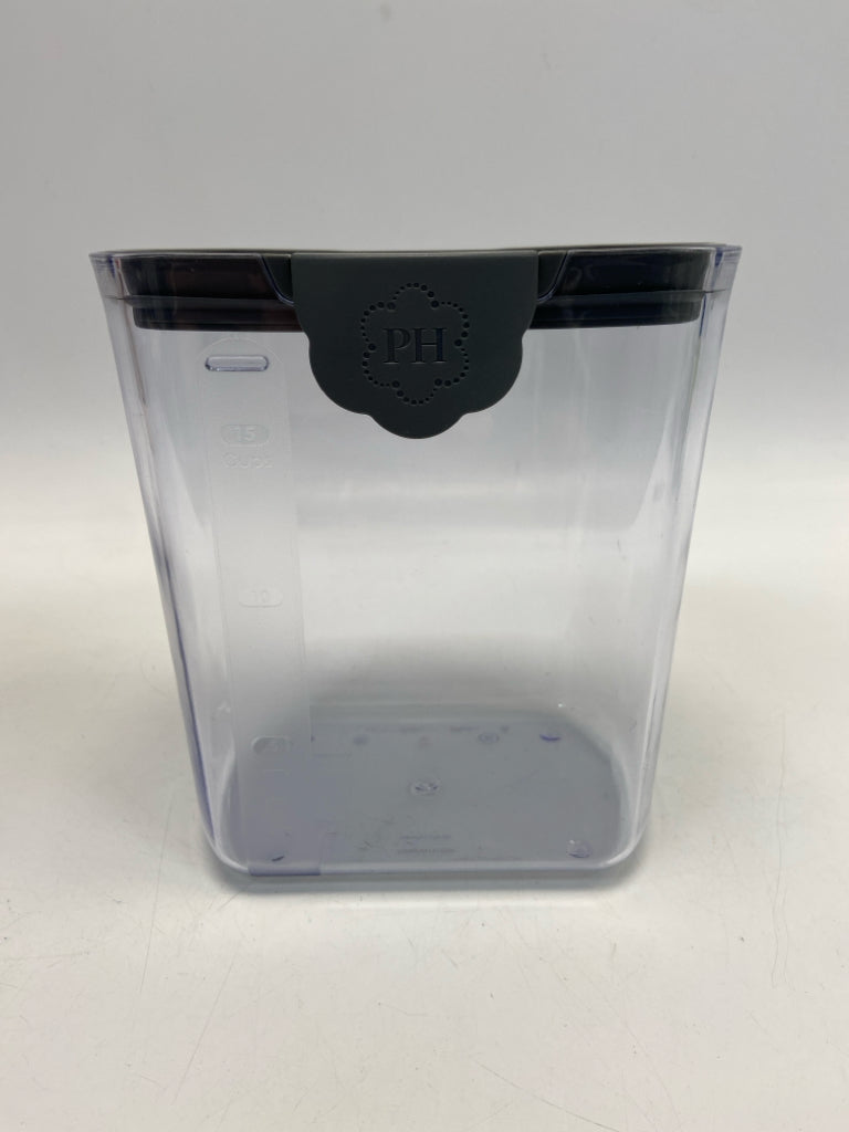 Princess House Clear Dark Gray Storage Container