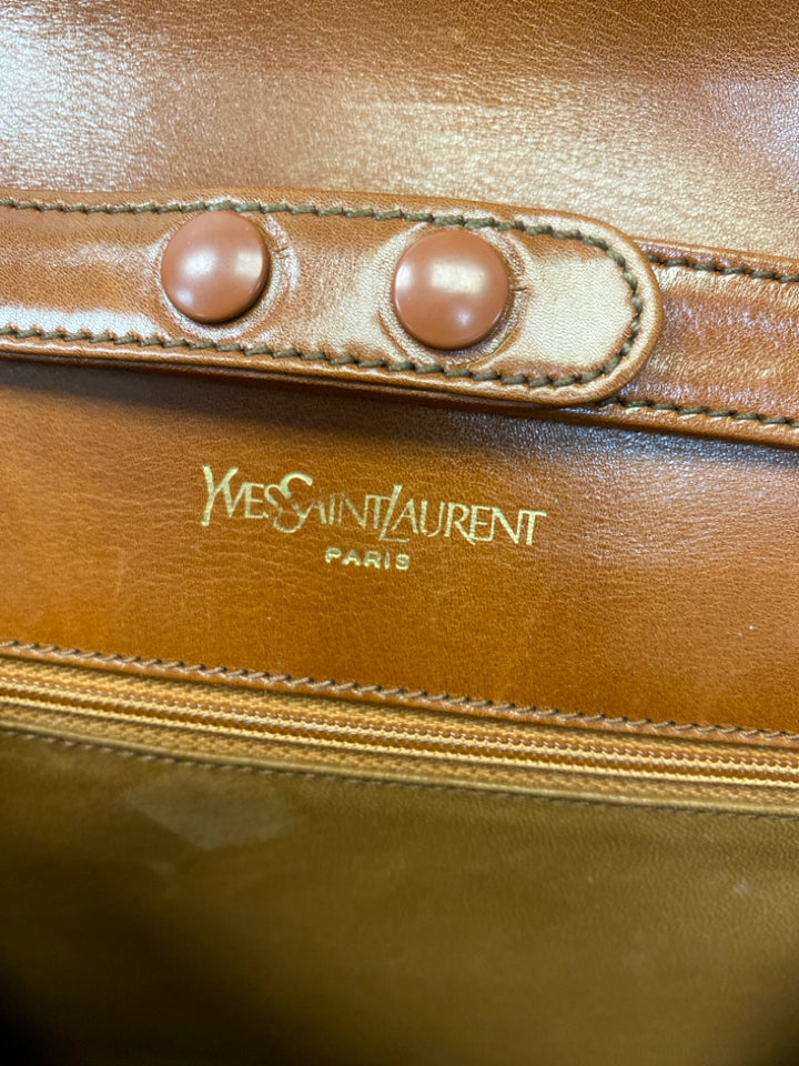 YSL Brown Heart(s) Leather Handbag