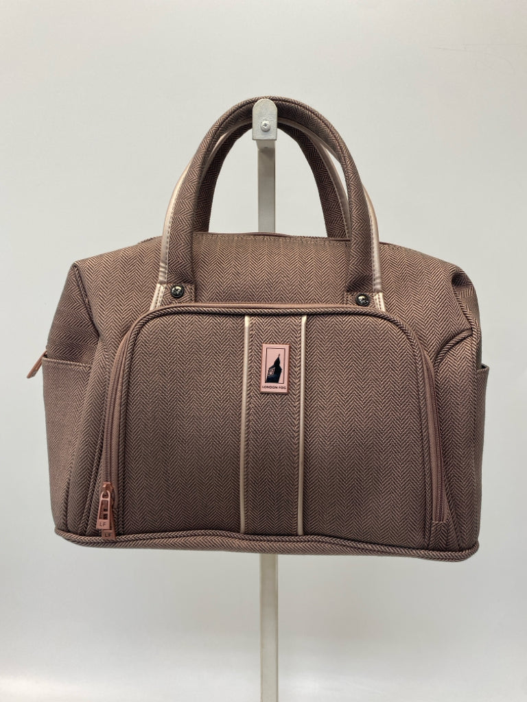 London Fog Mauve Gray Chevron Duffle Bag