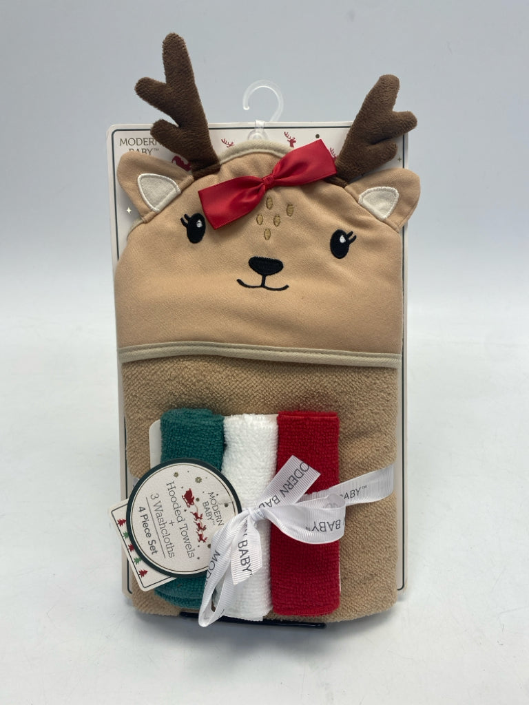 NWT Tan Red/Green Reindeer Misc. Baby Gift