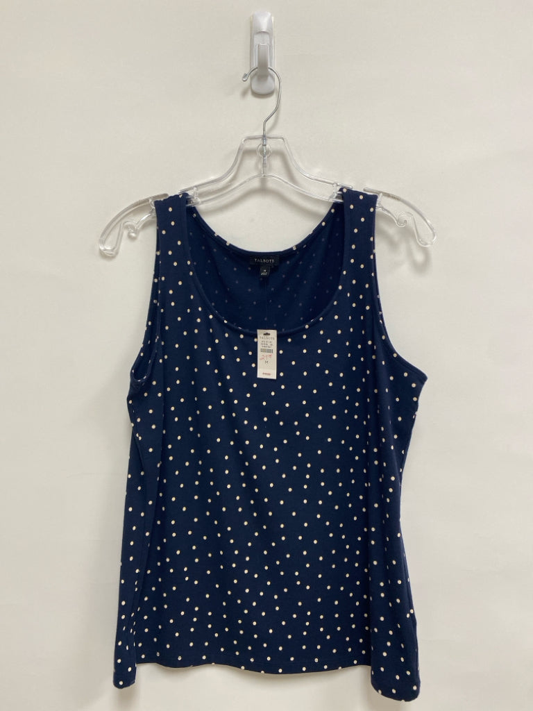 NWT Talbots Size M Navy Beige Polka Dot Sleeveless Ladies Top