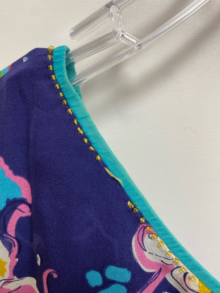 LILLY PULITZER Size S Navy/Pink White/Multi Silk Ladies Dress