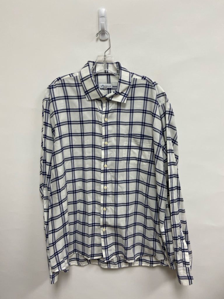 Peter Millar Size XL White/Navy Windowpane Men&