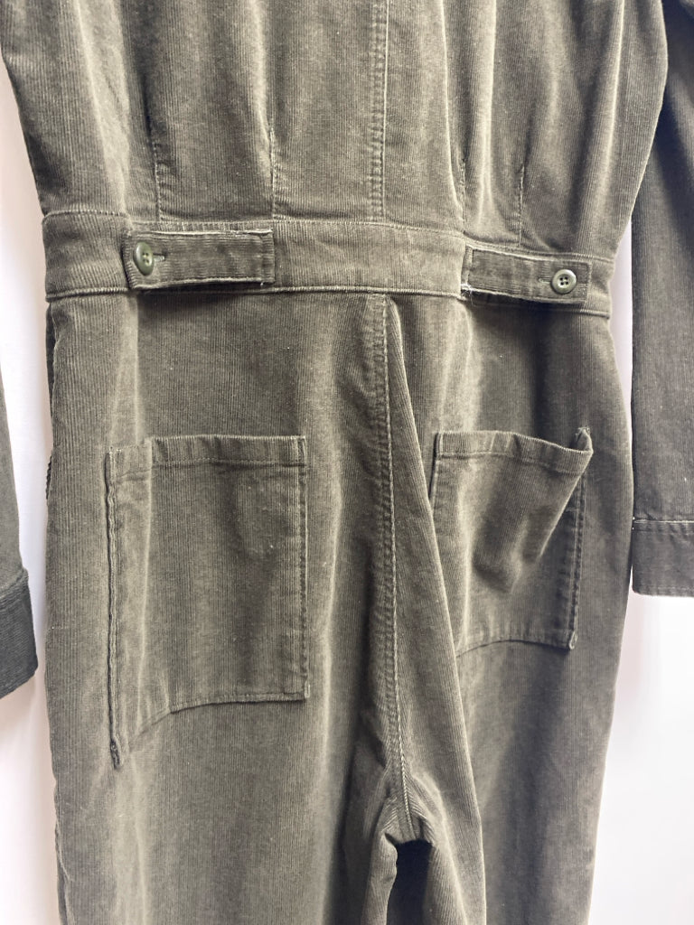 Size XS Dark Green Corduroy Ladies Jumpsuit