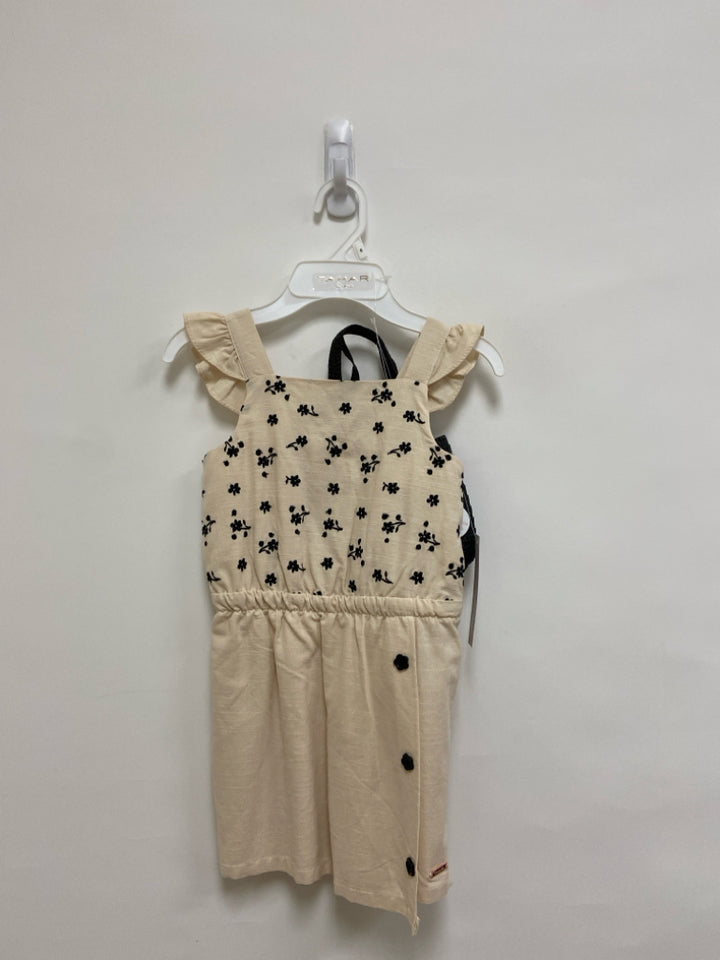 NWT Tahari SIZE 6 Cream Black Flowers Sleeveless Embroidered Girl&