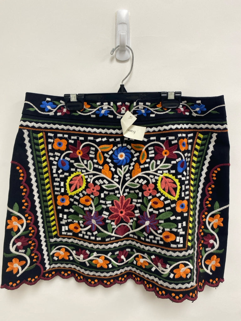 NWT Size XL Black Multi Color Embroidered Ladies Skirt