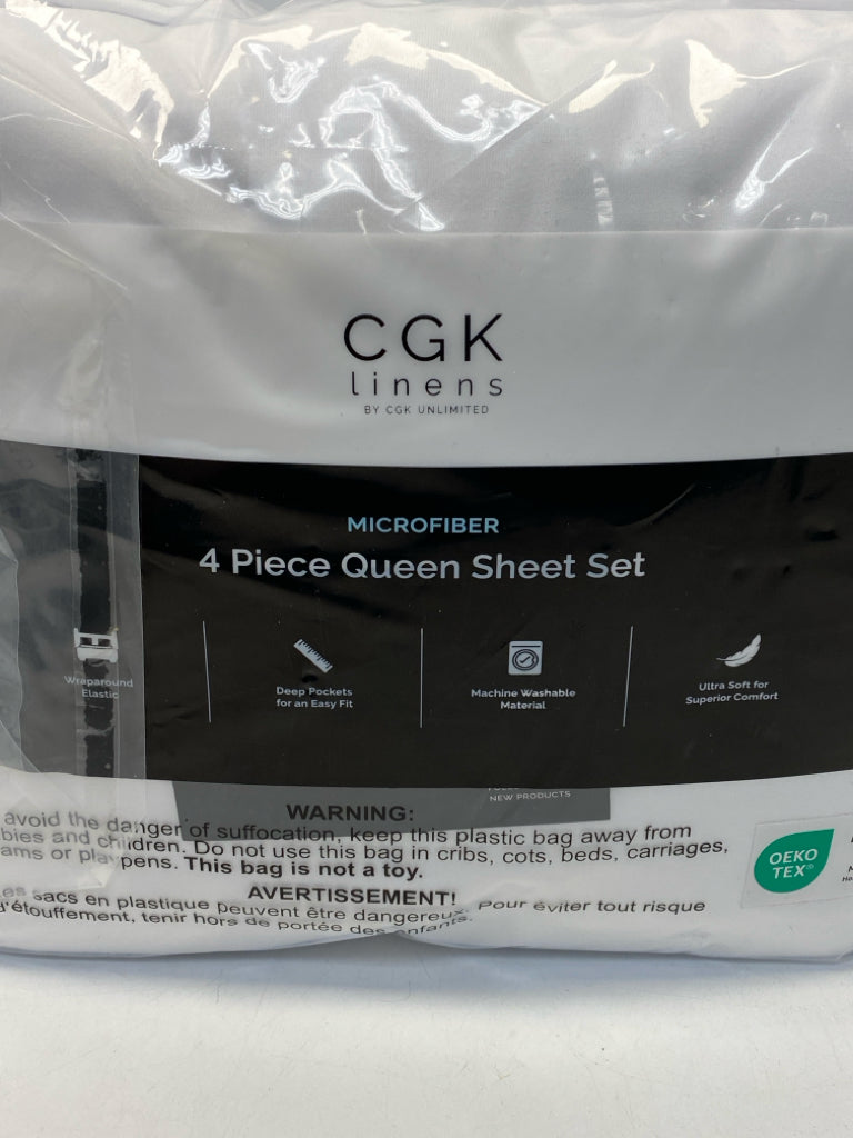 NEW/PKG White Microfiber Sheets