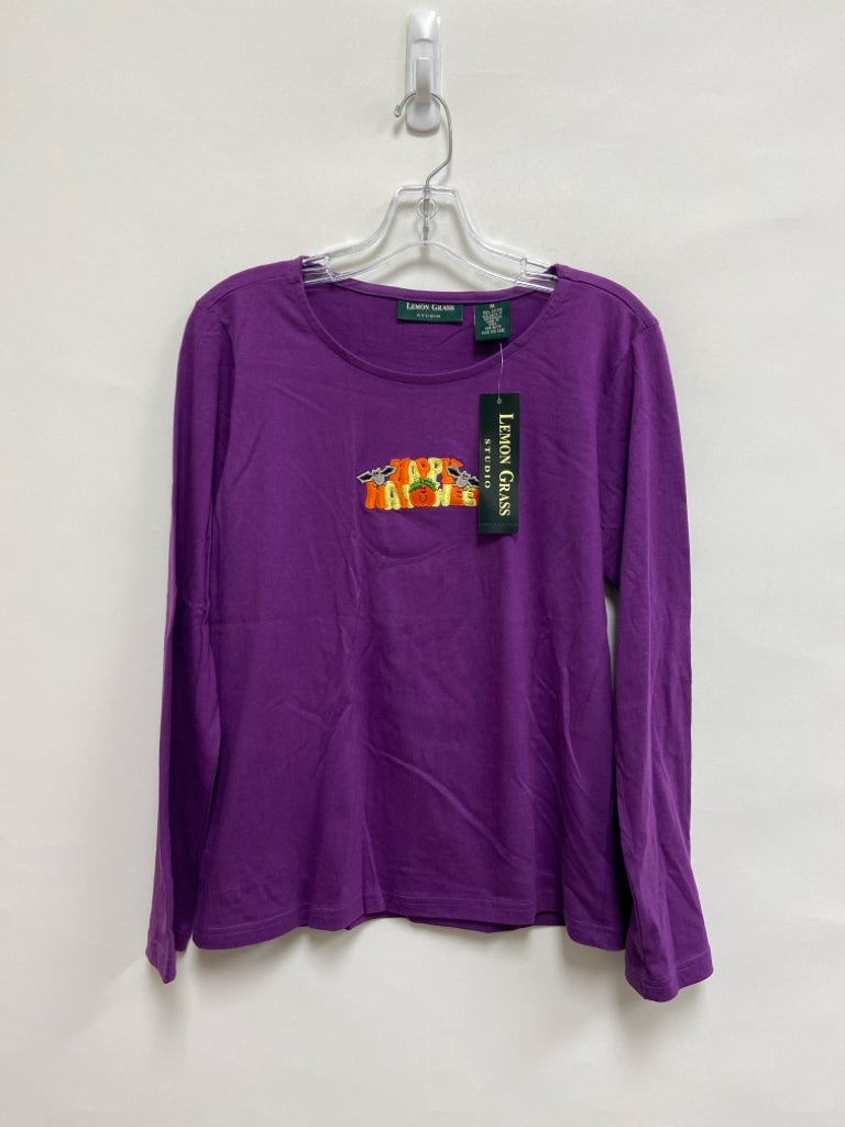NWT Lemon Grass Size M Purple Halloween Ladies Top