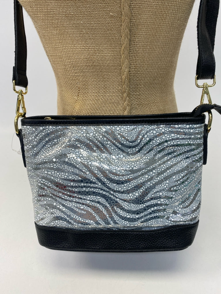 Silver Black Metallic Crossbody