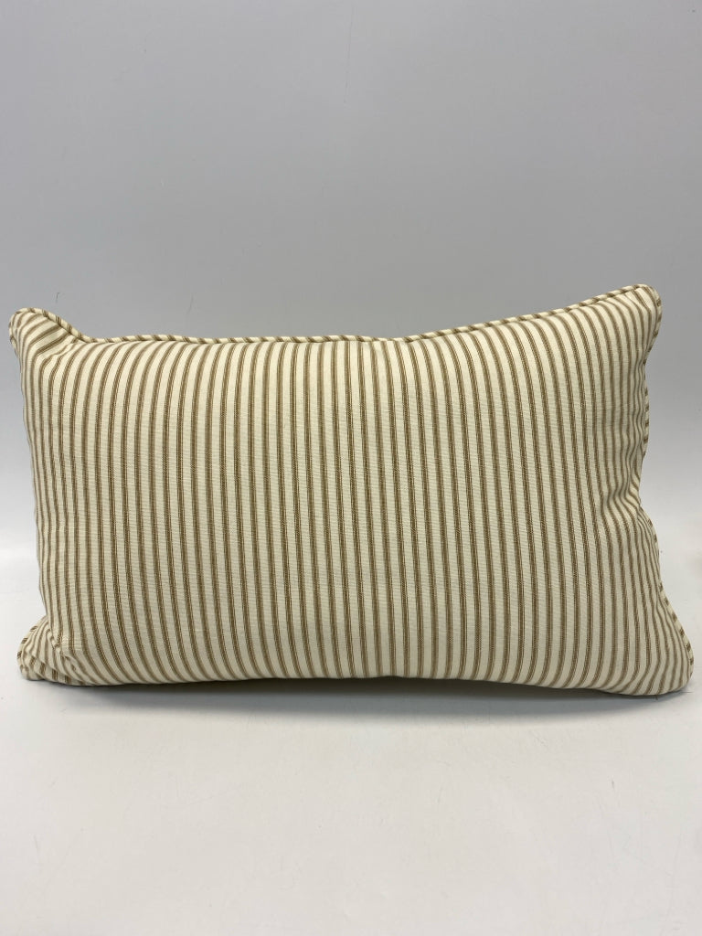 Brown Cream Striped Pillow