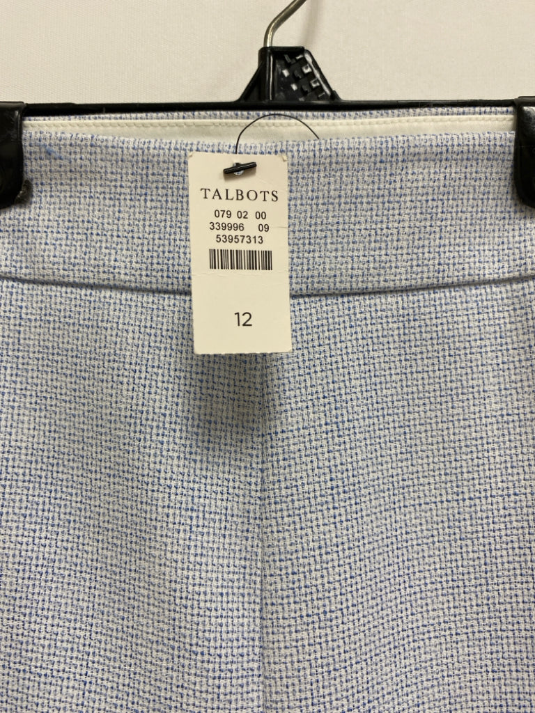 NWT Talbots Size 12 White Blue Woven Ladies Pants