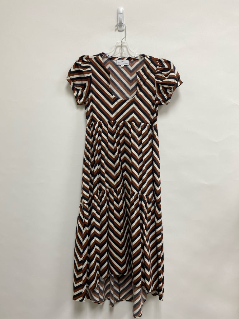 Size XS Brown/Black Tan Zig Zag Maxi Cotton Ladies Dress