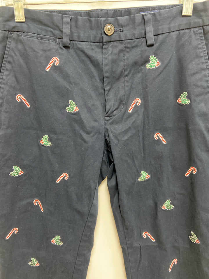 Vineyard Vines Size 30 Navy Candy Cane Embroidered Men&