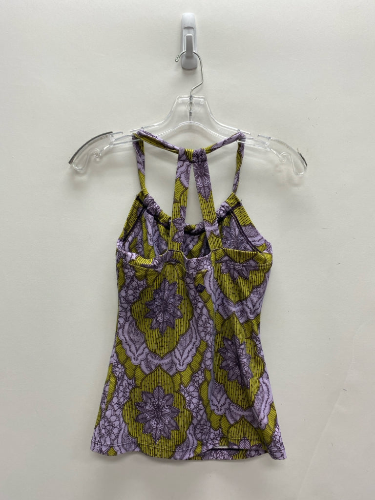 PrAna Size S Lavender Green Floral Tank Ladies Top