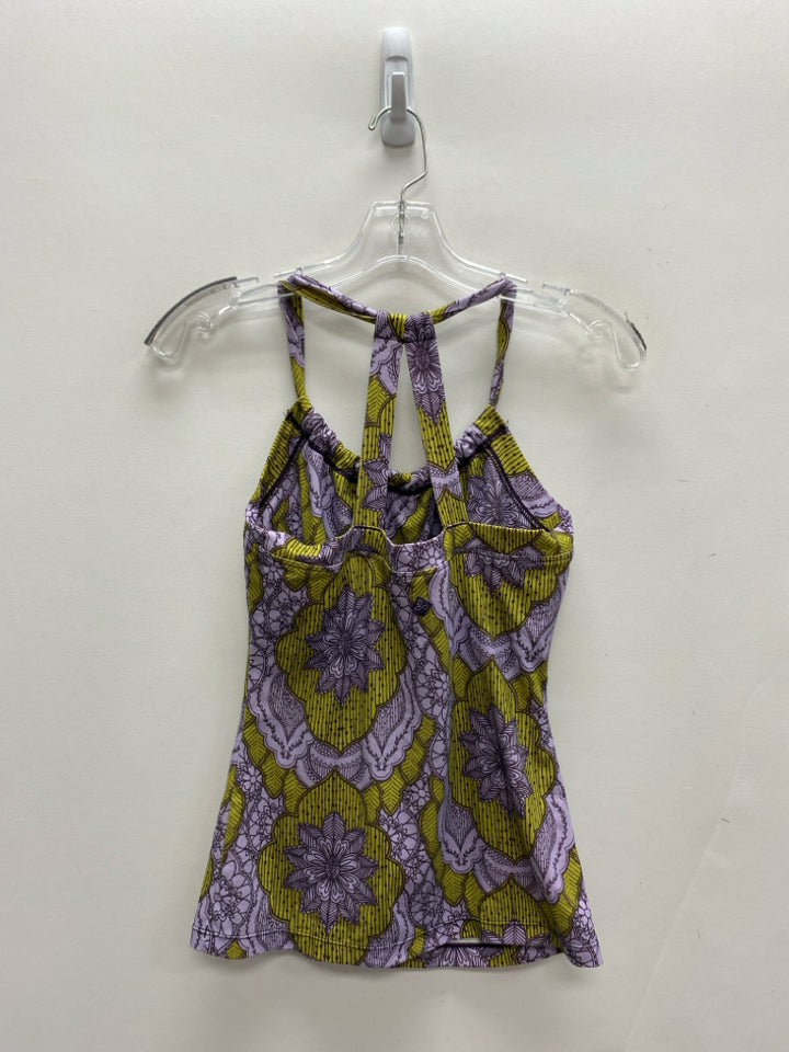 PrAna Size S Lavender Green Floral Tank Ladies Top
