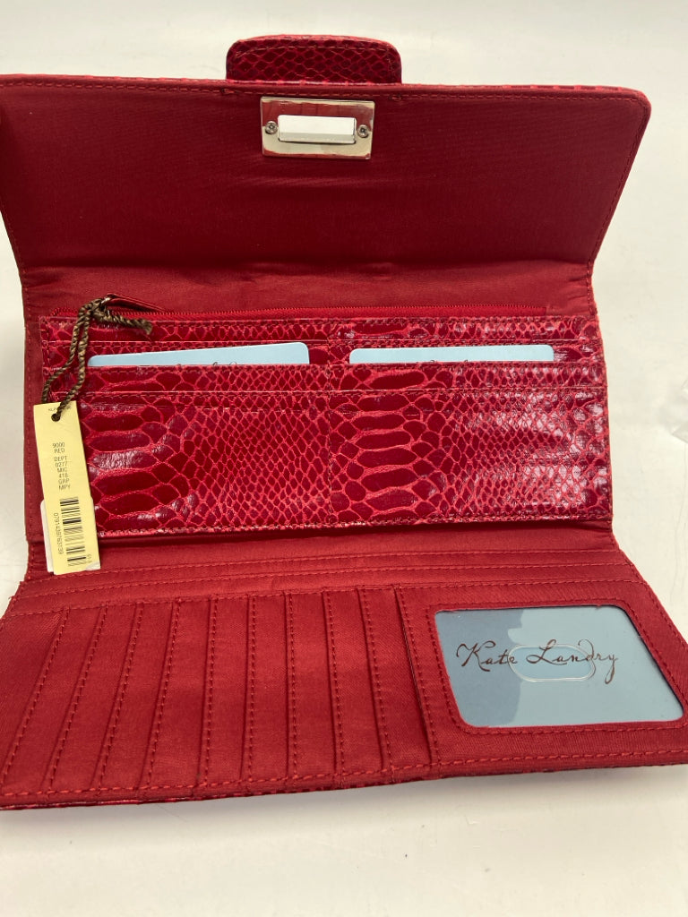 NWT Kate Landry Dark Red Embossed Wallet