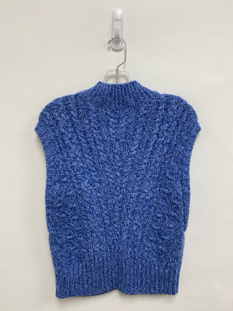 NWT Talbots Size S Blue Heather Cable Knit Ladies Sweater Vest