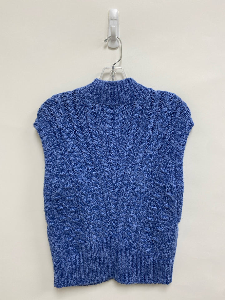 NWT Talbots Size S Blue Heather Cable Knit Ladies Sweater Vest