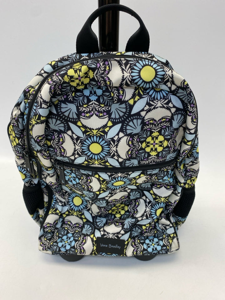 Vera Bradley Blue/White Black/Yellow Print Backpack