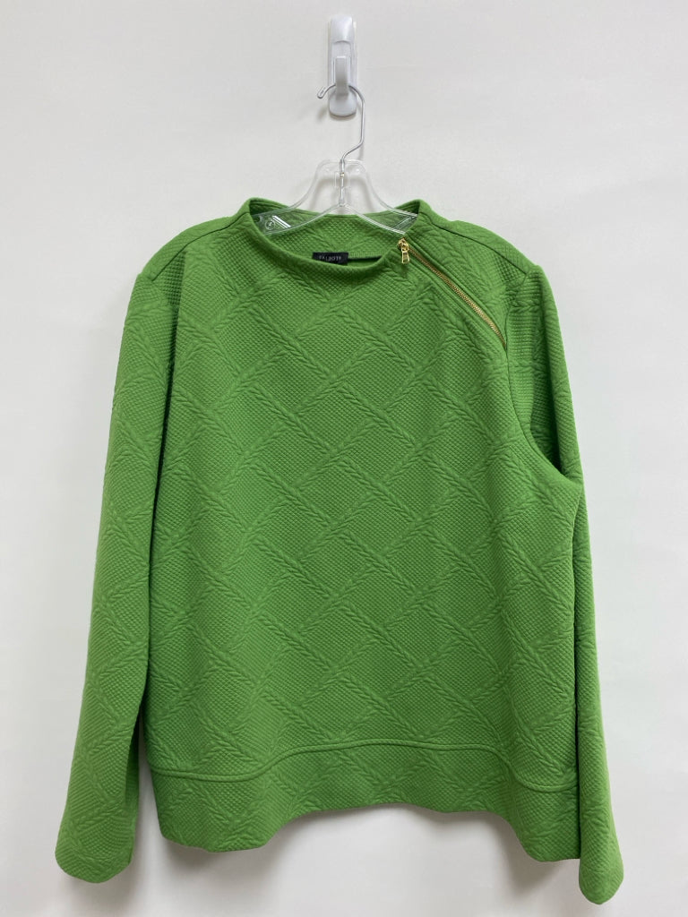 Talbots Size XL Green Texture Long Sleeve Ladies Sweatshirt