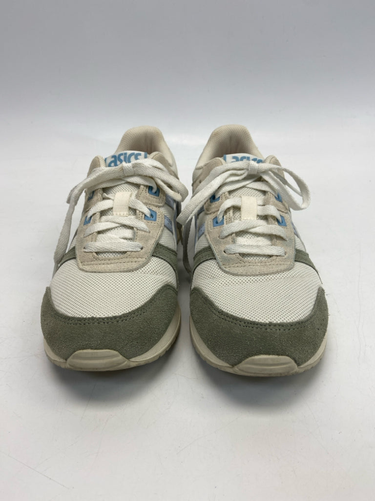 Asics  Size 9 Cream/Green Lace-up Sneakers