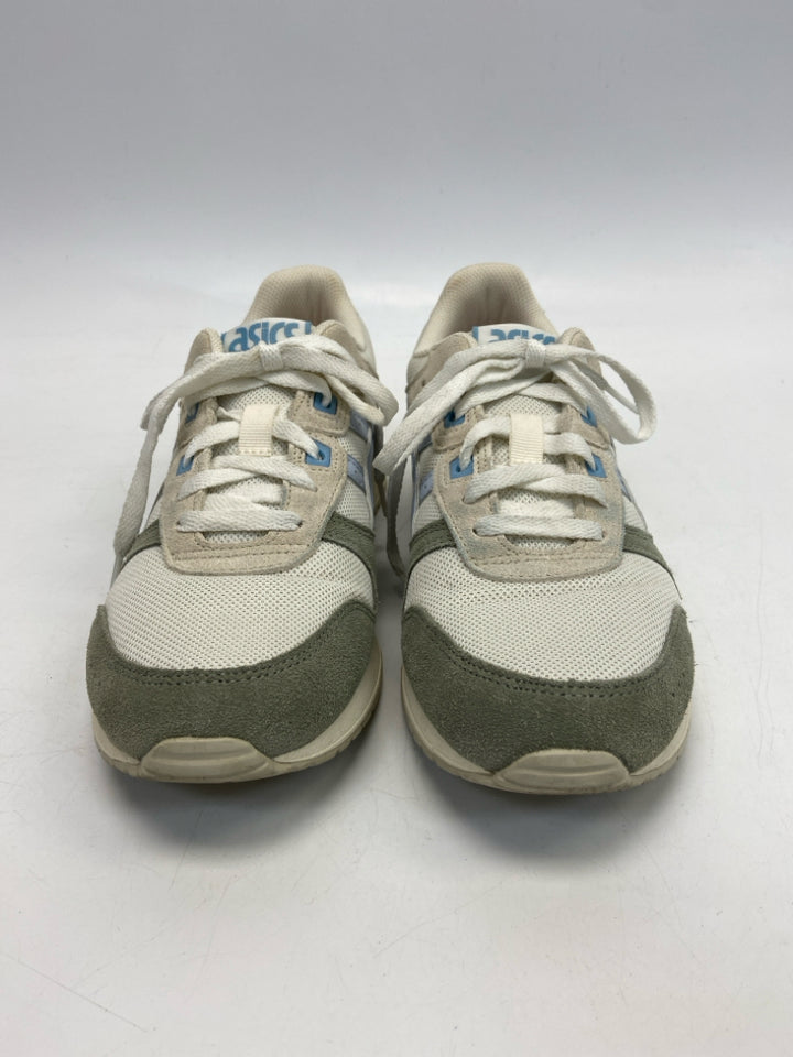 Asics  Size 9 Cream/Green Lace-up Sneakers