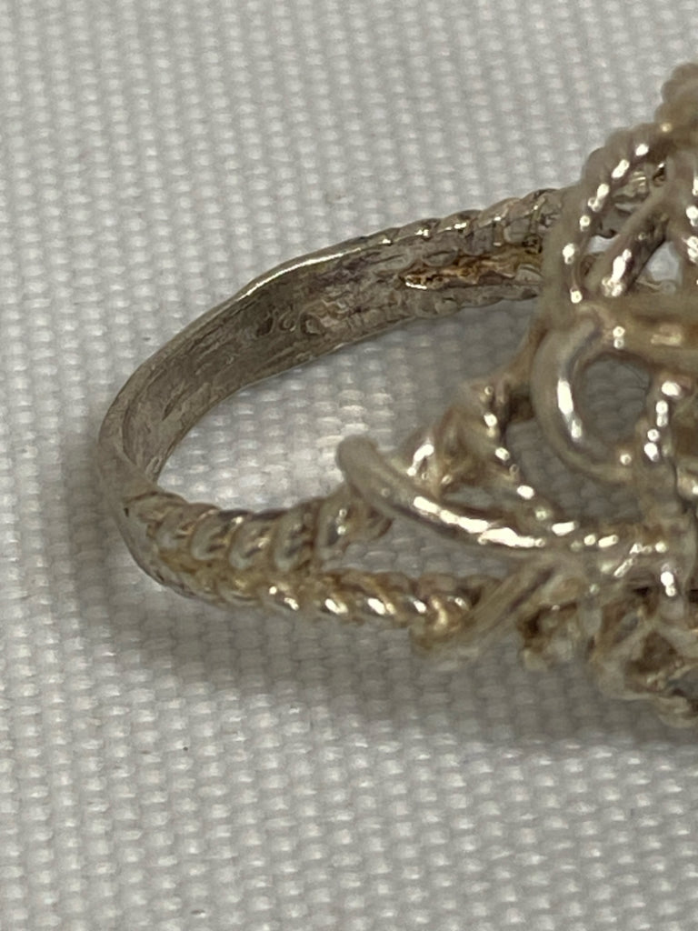 Black Silver Jeweled Ring