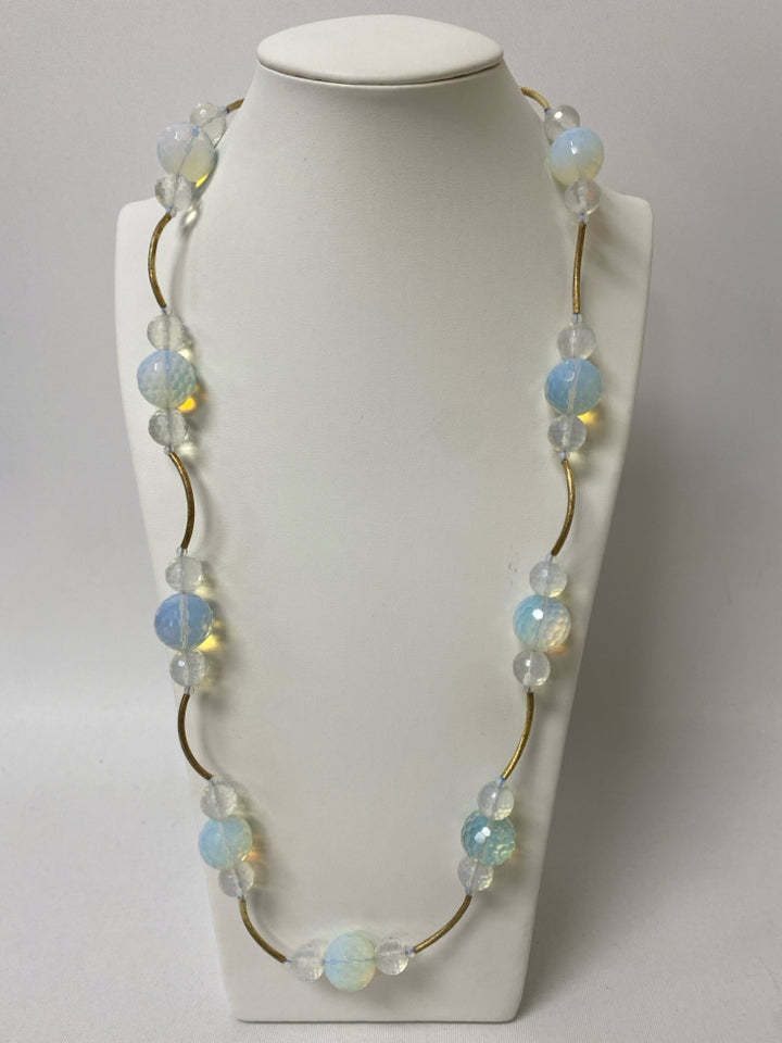 Gold Color Iridescent Beaded Necklace