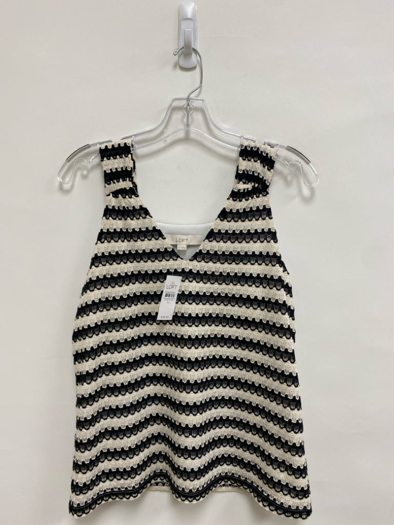 NWT LOFT Size XS White/Black Texture Tank Ladies Top
