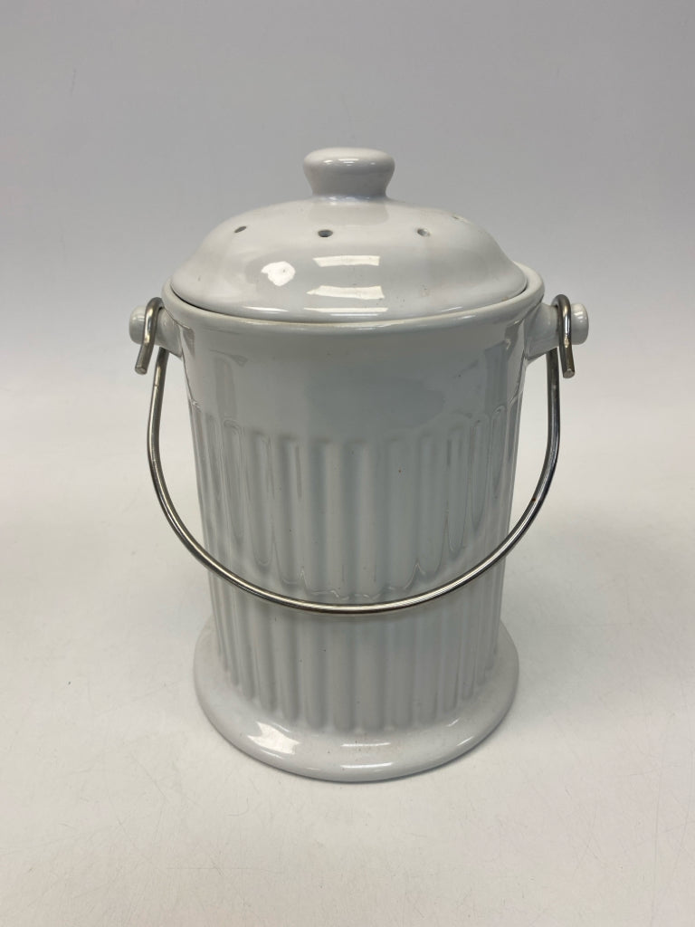 White Ribbed Ceramic Misc. Kitchen