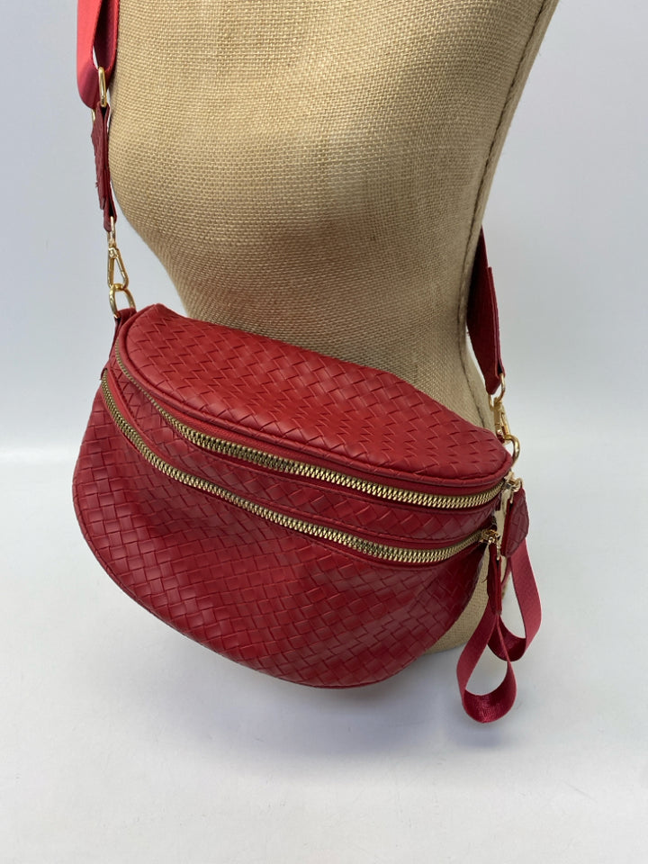 Red Woven Crossbody