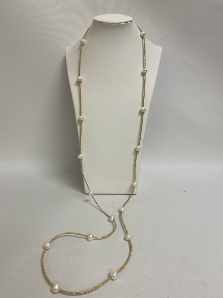 Pearl Gold Color Beaded Necklace