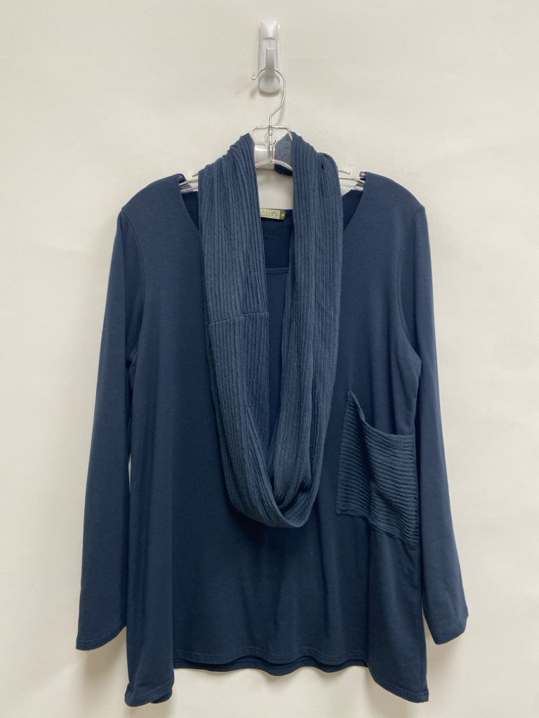 Chalet et ceci Size M Dark Blue Long Sleeve Ladies Top