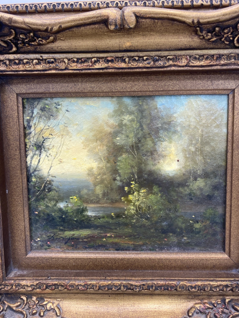 Green Cream Landscape Canvas Art