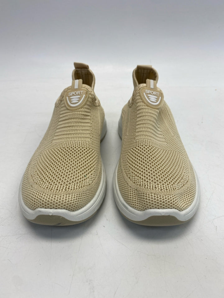 EU Shoe Size 37 Beige Knit Sneakers