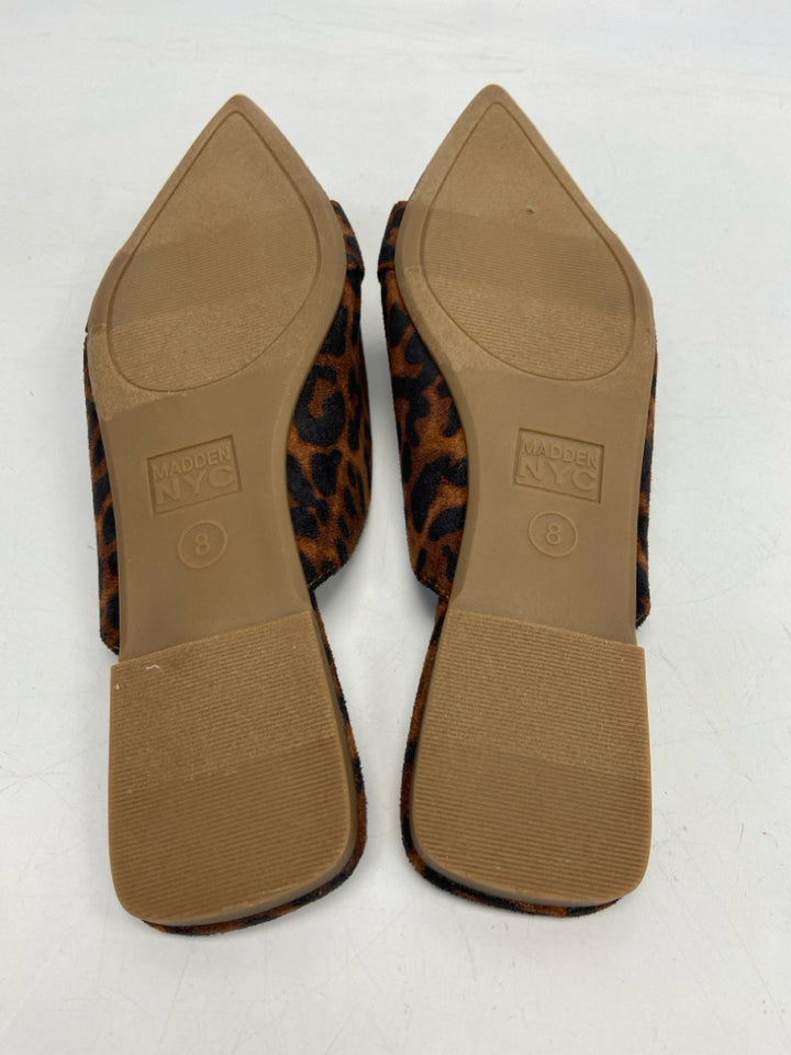 NWOT  Size 8 Brown Black Animal Print Mules