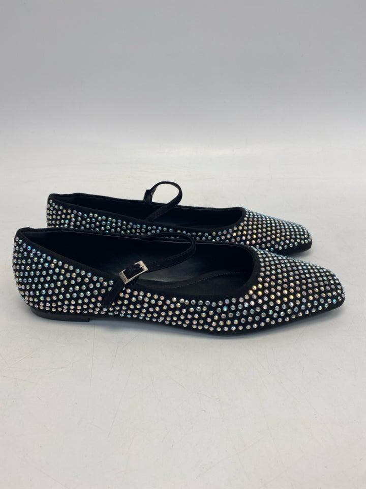 NWT US Shoe Size 9 Black Rhinestone(s) Flats