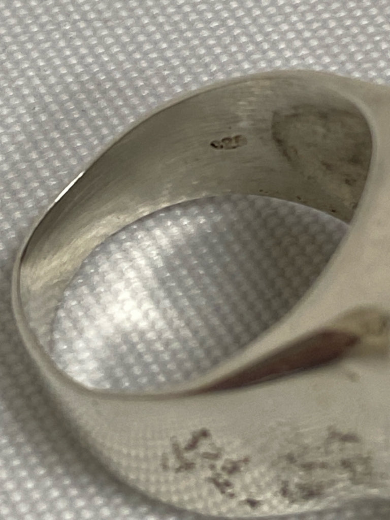 Silver Green Stones Ring