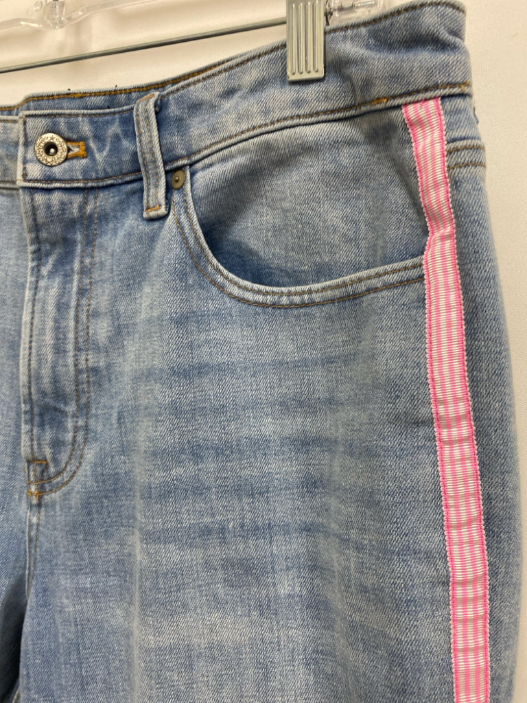 Talbots Size 12 Blue Pink Accents Denim Ladies Jeans